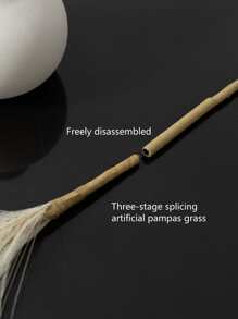 4Pcs/2Pcs/1Pc Beige Artificial Reed Simulation Plant Fake Pampas Reed Feather Fluffy Reed Grass Decoration With Metal Stem For Home Flower Arrangement Wedding Party Bedroom Kitchen Decoration - Coffee Brown - View 3