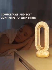 LED水晶檯燈,觸控,3級亮度,USB可充電小燈,室內裝飾小夜燈,合適的適用於臥室,床側,客廳,餐飲&禮物(金色) - 金色 - 查看 4