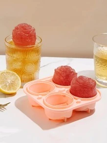 1入組4蛀牙玫瑰形狀製冰格,家用的冰 - 淺粉色 - 查看 5