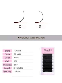 1 Caixa Yy Extensões De Cílios , Yy Tipo Natural Volume Extensão De Cílios Fosco Suave Preto Cílios , Yy Extensões De Cílios Para Chicote Artista