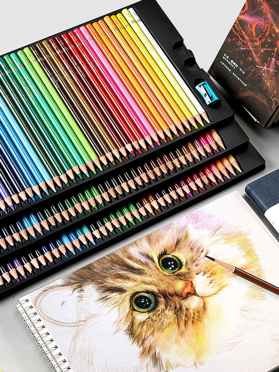48PC, 48/36/24 Color Professional Colored Lead Set, Oil-Based Colored Pencil Set, Art Professional Paintbrush, Hand Drawn Sketch Painting, Beginner Specific Colored Pencil Painter Sketch Pencil, Gift For The Beginning Of The School Season, - Multicolor - View 1