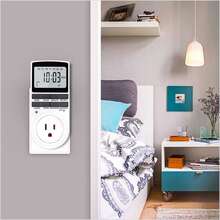 Digital LCD Electric Programmable Dual Outlet Plug In Clock Timer Switchh - Multicolor - View 6