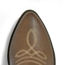 PENNYSUE Women Western Cowboy Boots Embroidered Mid-Calf Pointed Toe Cowgirl Boot - 卡其色 - 查看 4