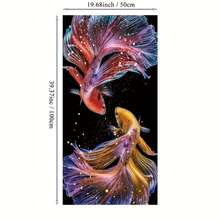 1pc Frameless Abstract Koi Canvas Painting Wall Art Fish Posters And Prints Carp Pictures For Living Room Decor Paintings, No Frame - Multicolor - View 2