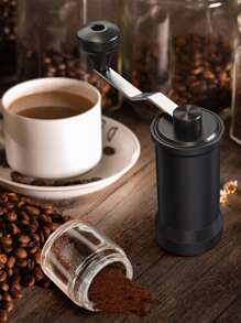 手動咖啡研磨機,細至粗的可調性,攜帶式espresso研磨機,適用於戶外露營或旅行咖啡豆研磨,方便易用的手搖咖啡研磨機,咖啡豆研磨機帶有可調節的設置 - 黑色 - 查看 5