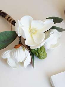 Artificial Orchid Flowers  Fake Orchids For Home Office Wedding Table Centerpiece For Wedding Decoration, Valentine'S Day Decor, Birthday Decor, Anniversary Decor, Holiday Decor, Graduation Decoration, Party Decor Supplies - 白色 - 查看 2