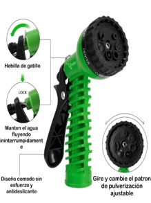 Manguera Expandible para Jardin con Pistola Aspersor Retractil de 30 Metros - Verde - Ver 4
