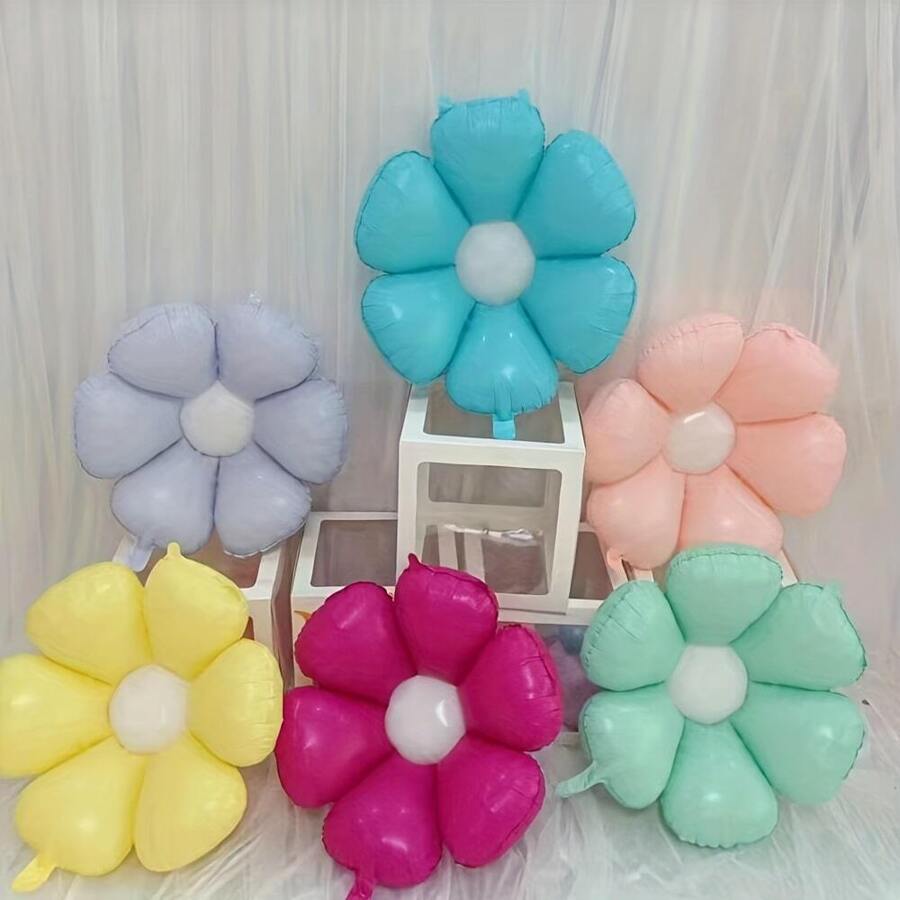 6Pcs/Set Candy Color Daisy Balloon SunFlower Foil Balloons Photo Props Wedding Birthday Party Decorations - Multicolor - View 1