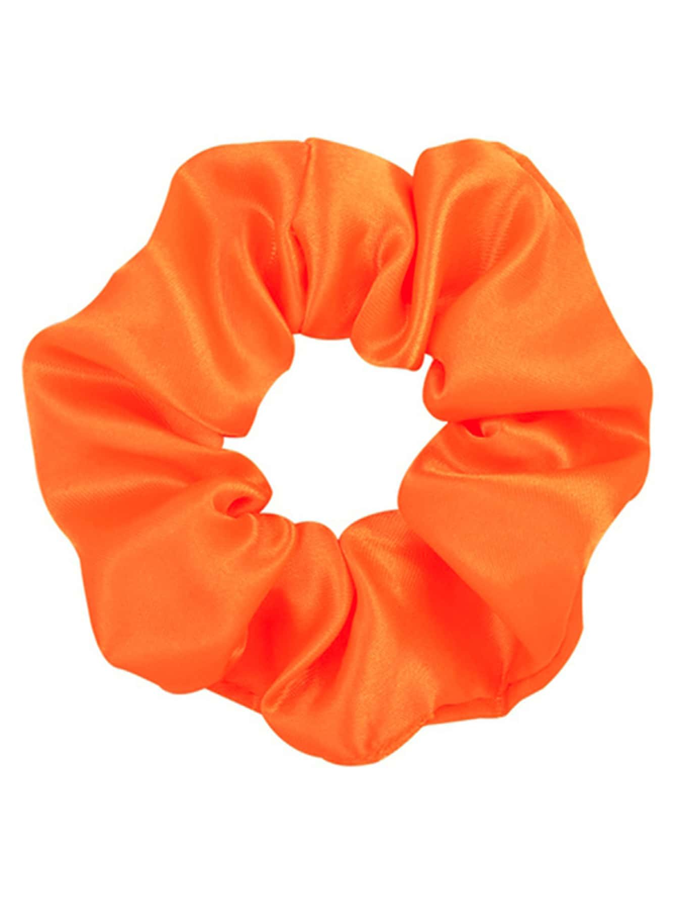 1 chiếc dây buộc tóc bằng satin màu trơn, kiểu dáng giản dị, thích hợp cho tóc đuôi ngựa, phụ kiện tóc co giãn, dùng trong làm đẹp tại nhà. - trái cam - Xem 1