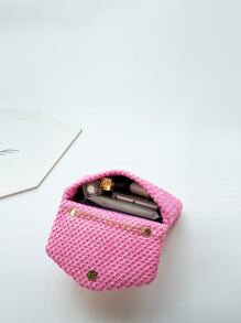 Túi đeo vai mini thời trang mùa hè, Túi đeo chéo một bên vai cho nữ, Vừa vặn với điện thoại, Quà tặng tuyệt vời cho ngày lễ, Mua sắm - Màu Hồng Tươi - Xem 5