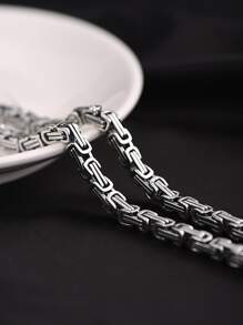 CVNANA 1Pc Phong Cách Châu Âu Và Mỹ Hip hop Đá Nhân Rap Ice Out Thorn & Vòng Cổ Mạ Kim Cương Giả Cho Nam Và Nữ, Vòng Tay & Vòng Cổ Phong Cách Cổ Điển Punk, Quà Tặng Sinh Nhật Tông Màu Bạc - Bạc - Xem 2