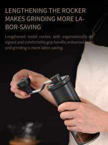 手動咖啡研磨機,細至粗的可調性,攜帶式espresso研磨機,適用於戶外露營或旅行咖啡豆研磨,方便易用的手搖咖啡研磨機,咖啡豆研磨機帶有可調節的設置 - 黑色 - 查看 4