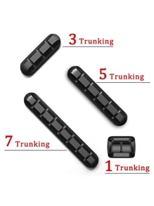 1 件電纜固定夾 - 電線整理器 - 桌面電纜整理器 電線管理 - 電線固定器系統 - 家居、辦公室、汽車、床頭櫃、辦公桌配件 - 黑色 - 查看 2