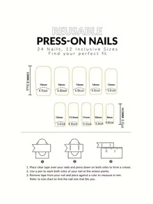 歐式風白色紫色漸層金箔復古指甲貼帶1入組果凍凝膠和1入組指甲銼 - 彩色 - 查看 5