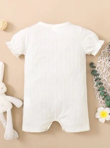 Hibobi Body liso con volantes para bebé niña - Blanco - Ver 2
