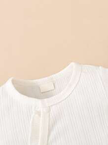Hibobi Body liso con volantes para bebé niña - Blanco - Ver 3