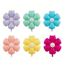 6Pcs/Set Candy Color Daisy Balloon SunFlower Foil Balloons Photo Props Wedding Birthday Party Decorations - Multicolor - View 3