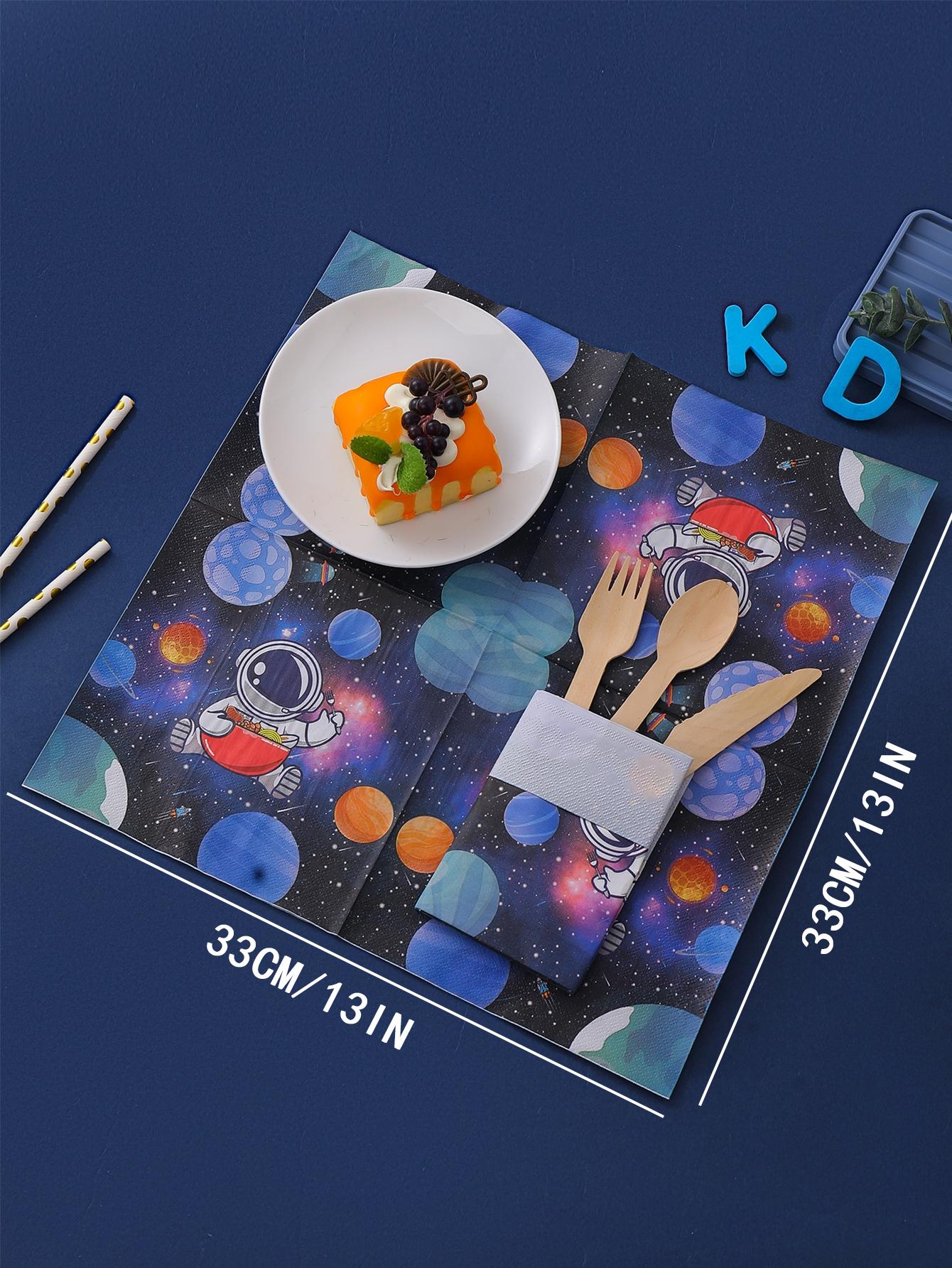 Astronauten Servietten 20 Stück - Space Motif Für Kindergeburtstage