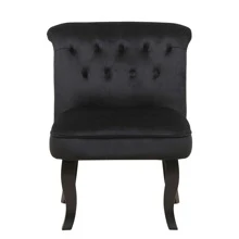 Modern Velvet Accent Chair,Contemporary Upholstered Single Sofa for Home,Office Living Room - 黑色 - 查看 6