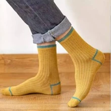 10 pairs of spring and autumn men's colorful striped sports casual socks - Multicolor - View 5