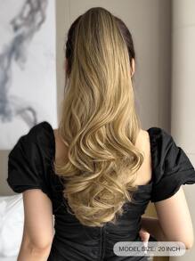 20英寸爪夾馬尾延長編織髮型帶,漸層自然波浪編織髮型,柔軟自然,耐熱合成纖維,適合女性日常使用 - 漸層 - 查看 3