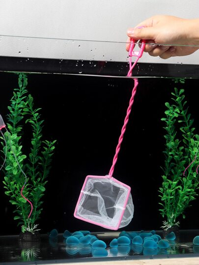 Quadratische Form Rosa Aquarium Reinigung, Netz , Fein Mesh Entfernt Rückstand &