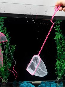 Square Shape Pink Fish Tank Cleaning Net, Fine Mesh Removes Residue & Debris