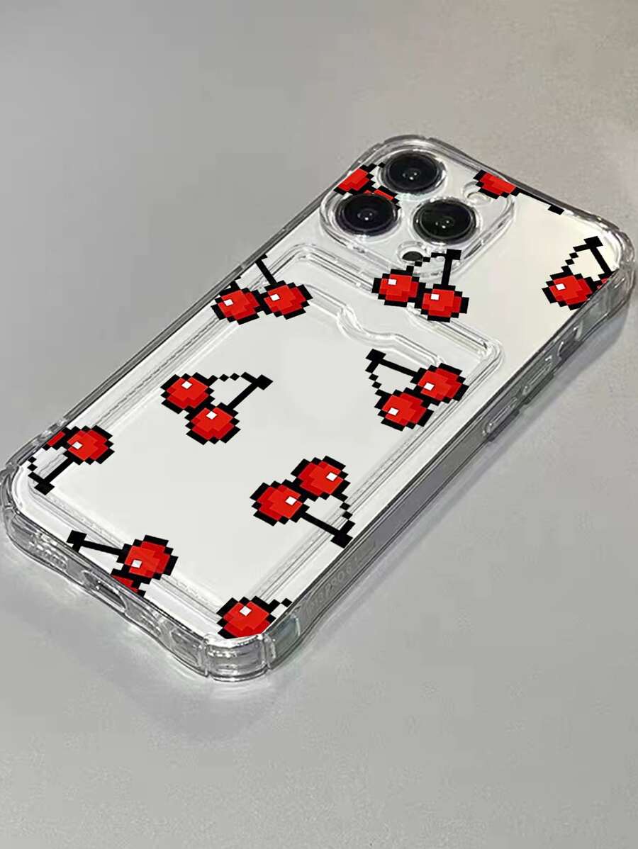Cherry Clear Card Slot Phone Case,International Version, Not The Domestic Version - Multicolor - View 1