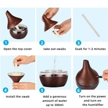 Difusor De Aroma Humidificador De Aire Eléctrico Fabricante De Niebla Fresca Con Lámpara Led, Difusor De Aceite Esencial - Café integral - Ver 5