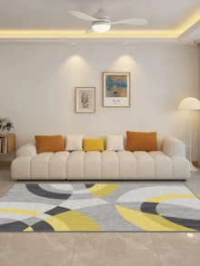 Modern Home Carpet With Nordic Style Geometric Pattern, Soft & Washable, Suitable For Living Room, Bedroom, Office - Multicolor - View 5