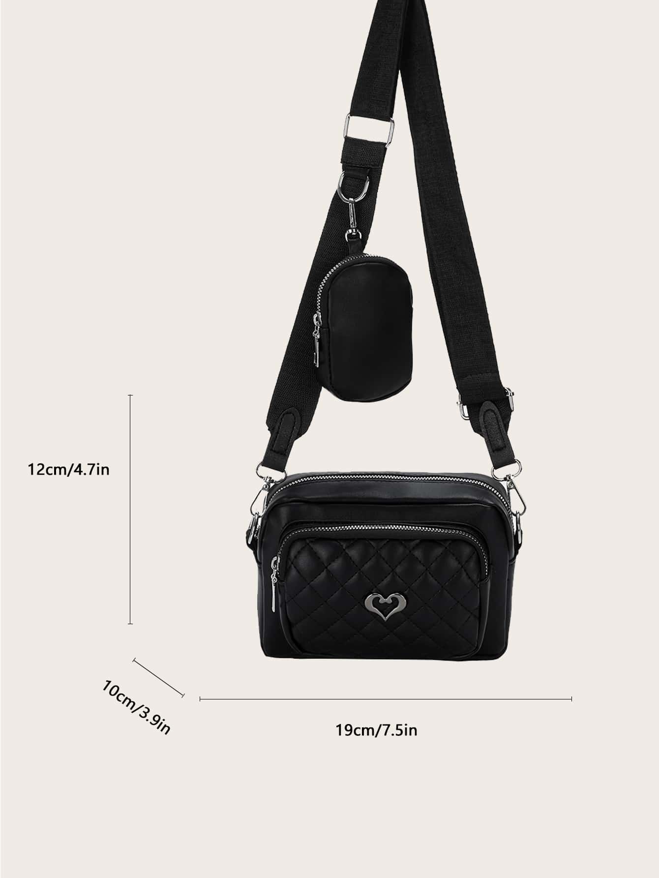 2pcs Mini Fashionable Solid Colored Embroidery Crossbody Bags For Women,Casual,School Bag Set,Portable,Classic Casual,Business Casual,For Teen Girls Women College Students,White-Collar Workers,College,Perfect For Office,Elementary School, School Bag With Pouch For Women