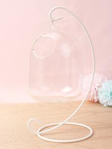 1pc Creative Hanging Transparent Glass Vase Fish Tank For Table Decoration - White - View 3