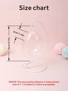 1pc Creative Hanging Transparent Glass Vase Fish Tank For Table Decoration - White - View 2