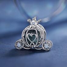 WOSTU 1件925銀童話系列女孩南瓜馬車珠寶,舞鞋吊墜,適用於手鍊diy珠寶製作