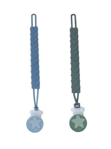 Pack of silicone pacifier anti-lost chain army green + blue - Army Green - View 2