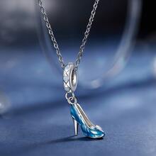 WOSTU 1件925纯银童话系列女孩南瓜马车和芭蕾舞鞋吊坠，适合手链DIY首饰礼品制作 - 銀色 - 查看 7