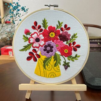 Diy Embroidery Kit Floral Patterns Embroidery Needlework Set Cross Stitch Kits For Beginners Craft Lover