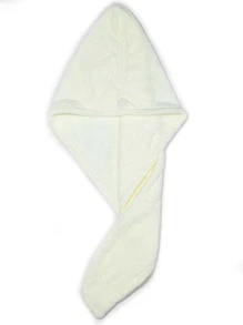1pc Solid Color Simple Style Bathroom Hair Drying Cap For Girls Home Bathroom Decor Back To SchoolHair Bonnet
