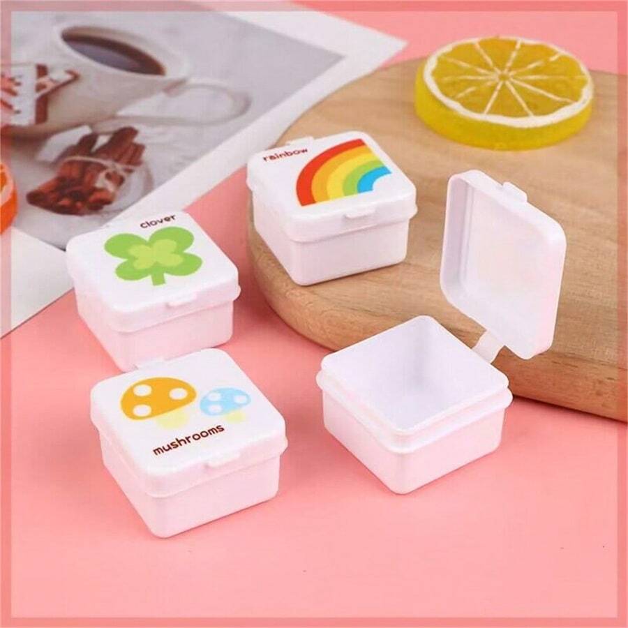 4pcs Mini Có thể mang đi Nước chấm Chai Đối với Hộp đựng cơm , Phong cách Nhật  Xa lát & Tách biệt , Nhựa Gia vị Bóp chai - trắng - Xem 1