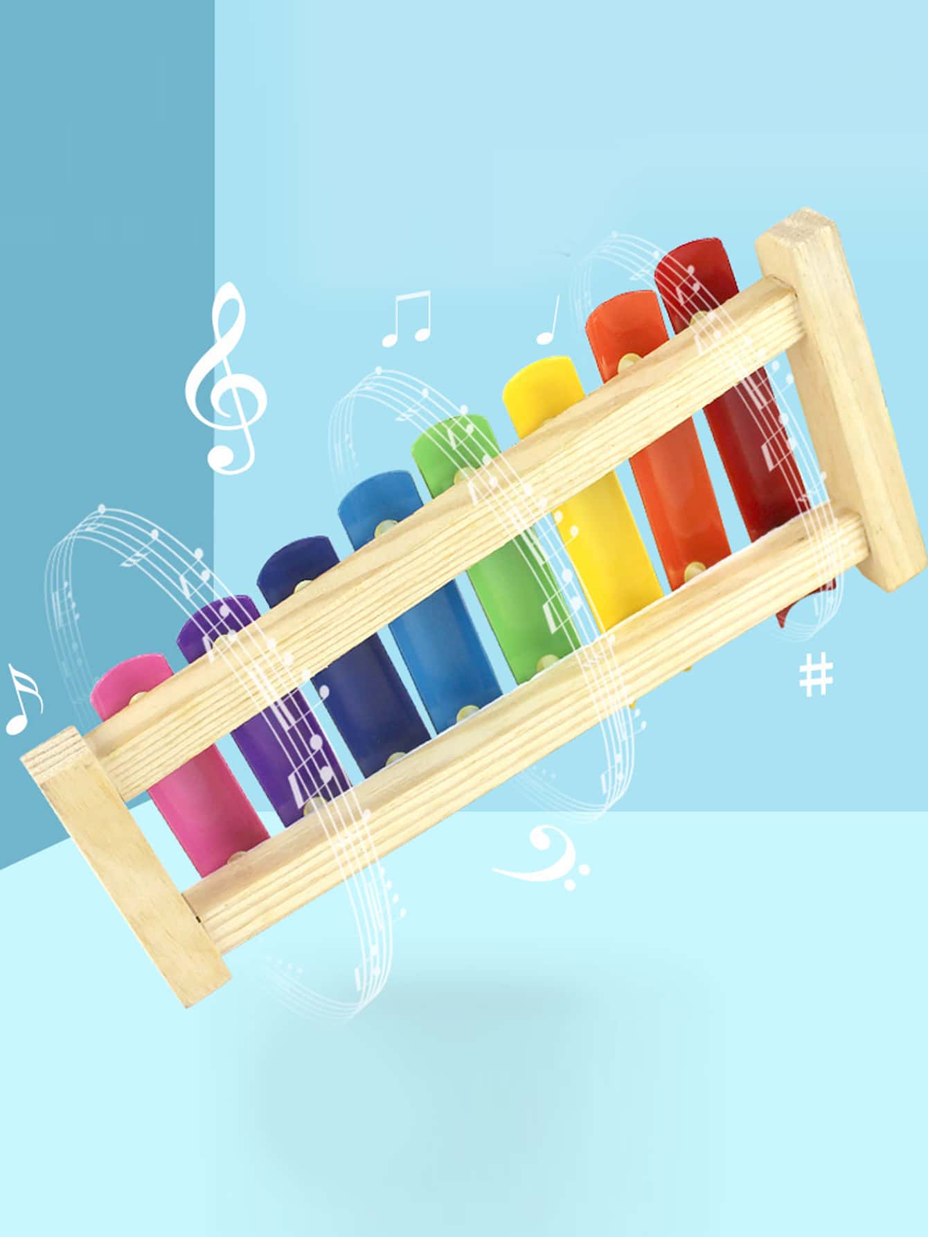 KERREY Instrumento Musical 8-Tone Knock Piano Escalera Metal Piano Pieza Knock Piano Instrumento De Percusiu00f3n (Color : 02