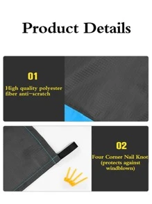 1 件沙滩垫，210 x 200 厘米大号防水沙滩毯，便携式野餐垫，适合海滩、露营、野餐和其他户外活动夏季假期 - 彩色 - 查看 7