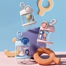 可愛的可攜式杯子，高溫耐用的吸管水瓶，家庭和辦公室使用的便攜杯，600毫升 - 藍色 - 查看 5