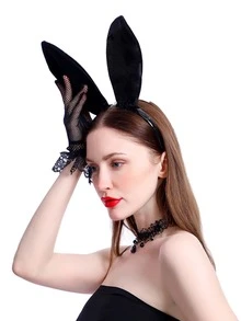 1入組兔子耳朵髮帶髮箍髮飾適合女士