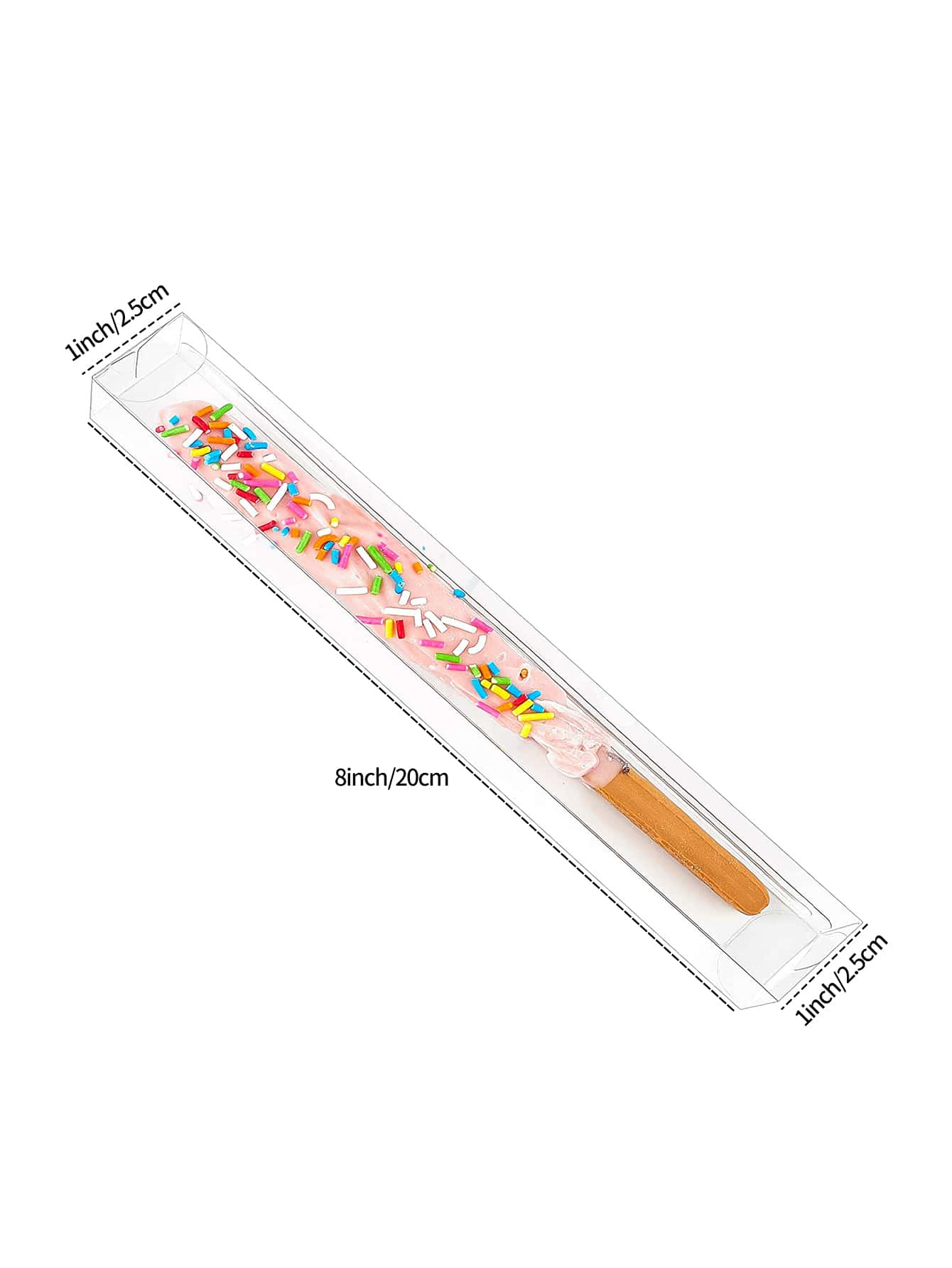 50 PCS Clear Pretzel Rod Boxes Individual Packaing 1x1x8 Inches, Clear