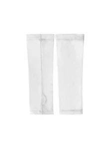 Manga corta deportiva protectora solar de seda de hielo para correr, anti UV y protección solar - Blanco - Ver 2