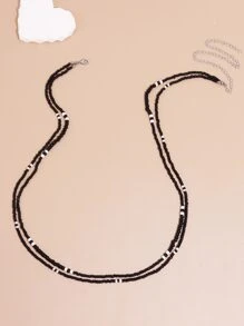 Personalized Black Beaded Double Layer Waist Chain With Rice Beads For Women Beach Party Body Jewelry Gift - Black - View 2