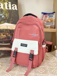 適用於小學、初中、高中和大學的大容量背包,適用於男孩和女孩 - 西瓜粉 - 查看 1