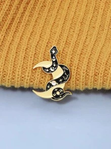 1pc Gothic Snake Enamel Pin for Women/Men, Horror Animal Enamel Lapel Pin Badges for Clothes Art Sun Moon Sword Flower Badge Pins Accessories Gifts - Multicolor - View 2