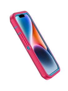 1 Pc Pink And Sky Blue, Heavy Duty Drop Protection, Full Body Rugged Shockproof, Dustproof Rugged Protection, 3 In 1 Phone Case, Compatible With IPhone Samsung Motorola, Perfect Gift Gift For Birthday/President's Day/Boy/Girlfriends