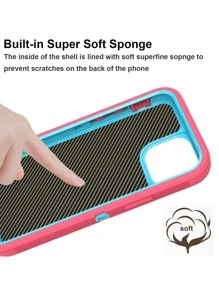 1 Pc Pink And Sky Blue, Heavy Duty Drop Protection, Full Body Rugged Shockproof, Dustproof Rugged Protection, 3 In 1 Phone Case, Compatible With IPhone Samsung Motorola, Perfect Gift Gift For Birthday/President's Day/Boy/Girlfriends